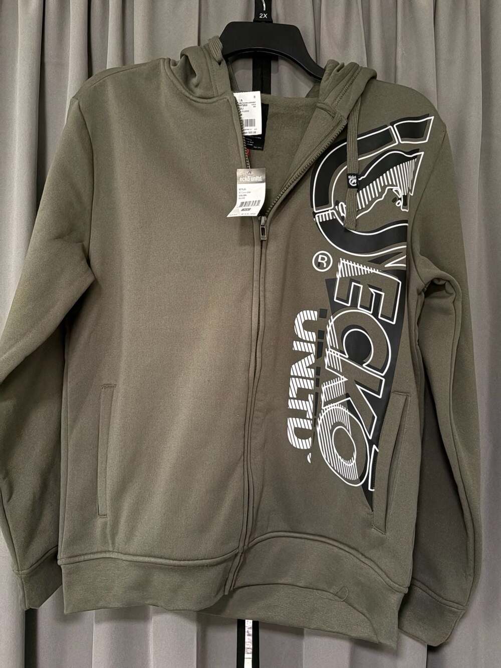 Ecko Unltd. Olive Full-Zip Graphic Hoodie